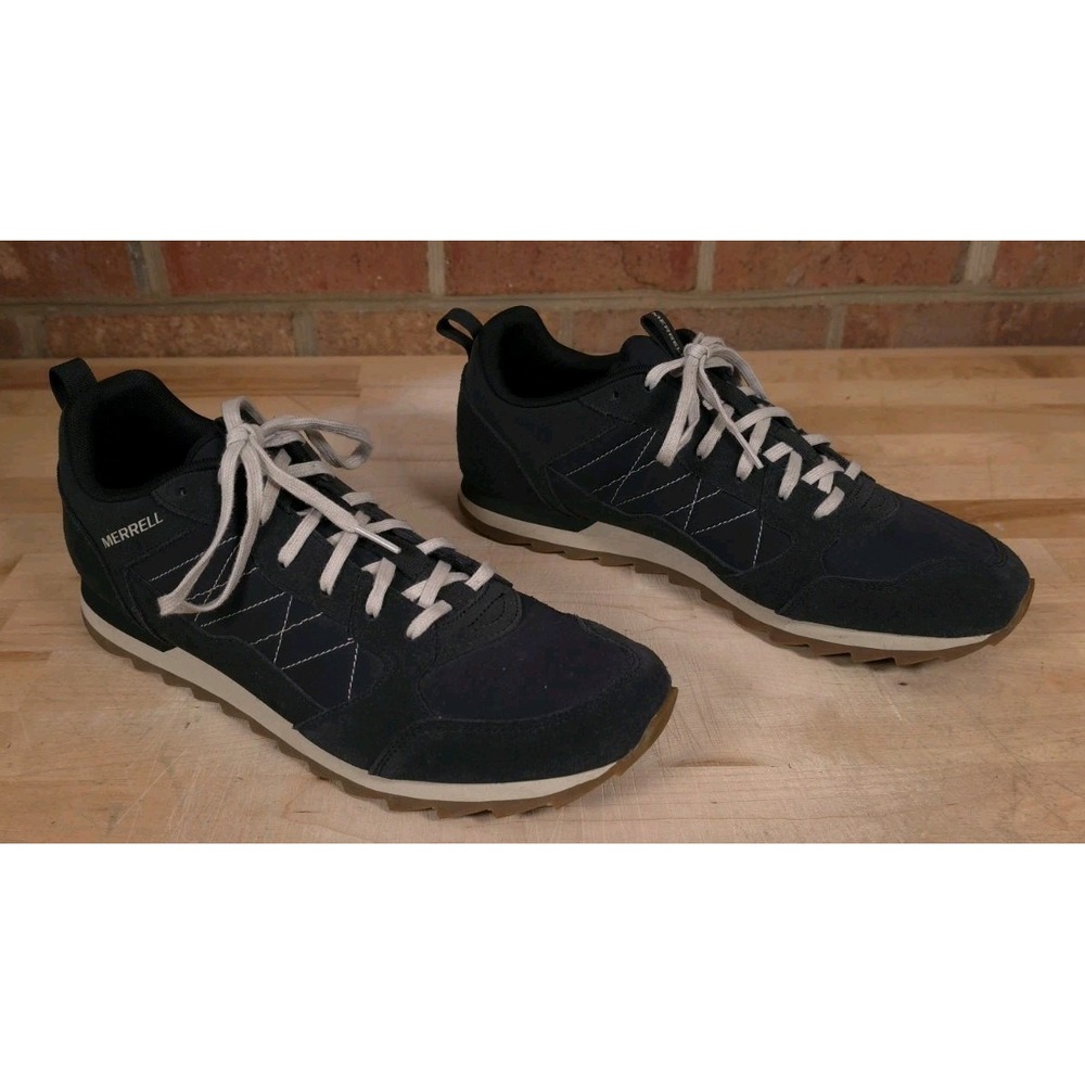 Merrell Alpine Mens Sz 12 Black Suede Gum Sole Athletic Hiking Shoes Sneakers